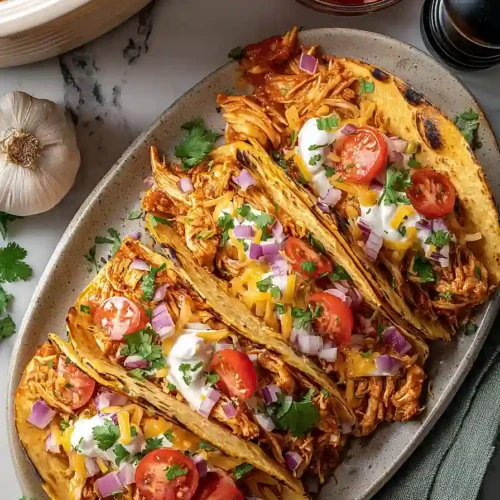 Slow Cooker Shredded Chicken Tacos