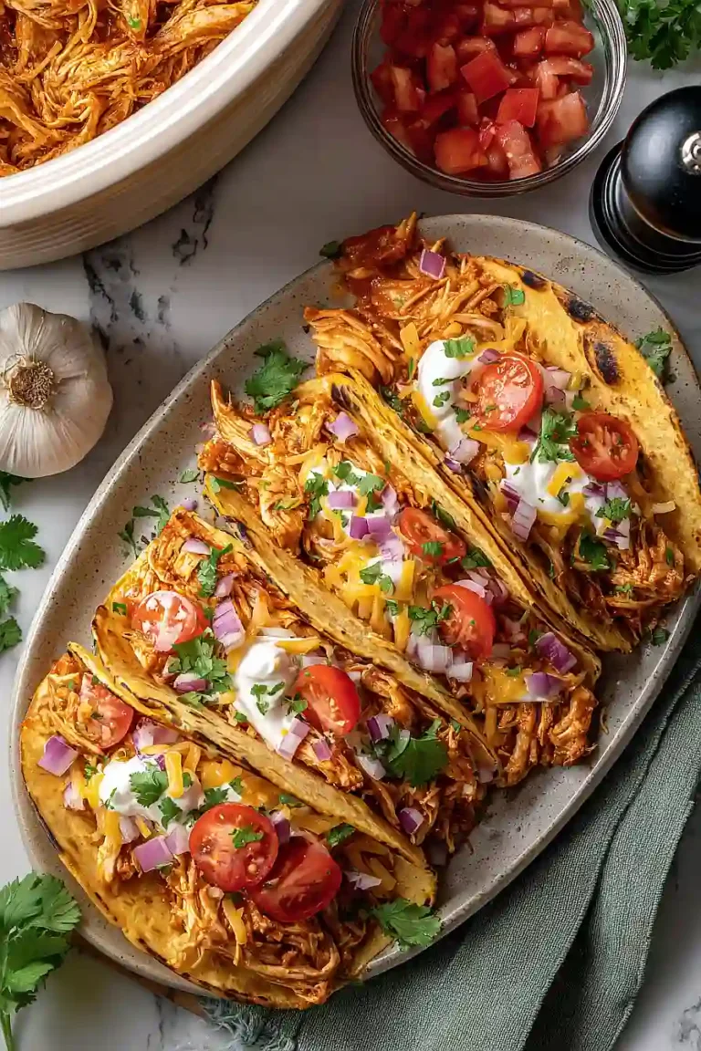 Slow Cooker Shredded Chicken Tacos