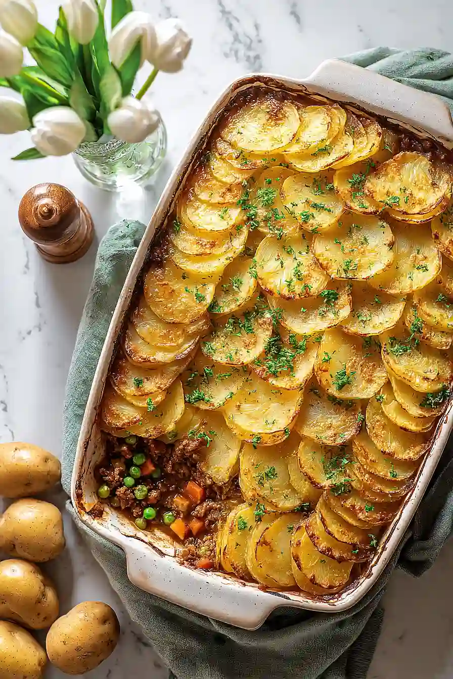 crispy potato topped pie