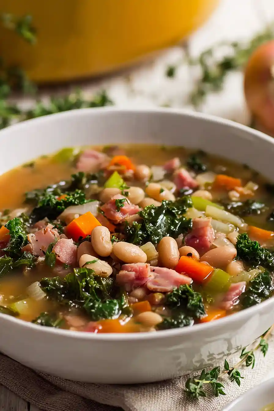 16 bean soup with ham and kale