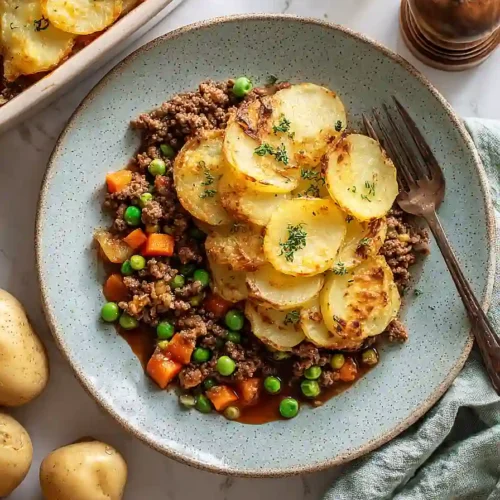 crispy potato topped pie