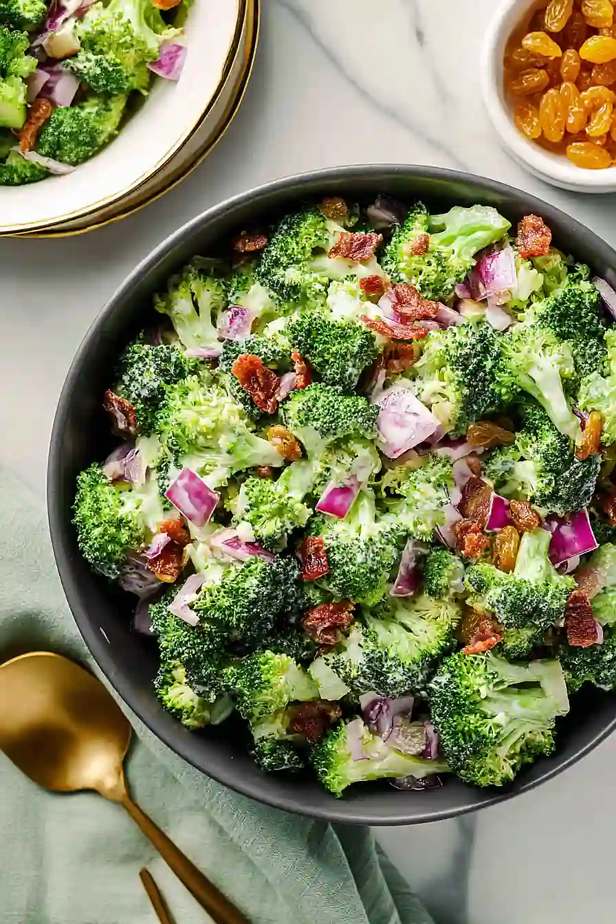 broccoli salad with golden raisins
