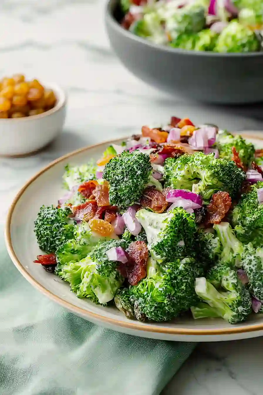 broccoli salad with golden raisins