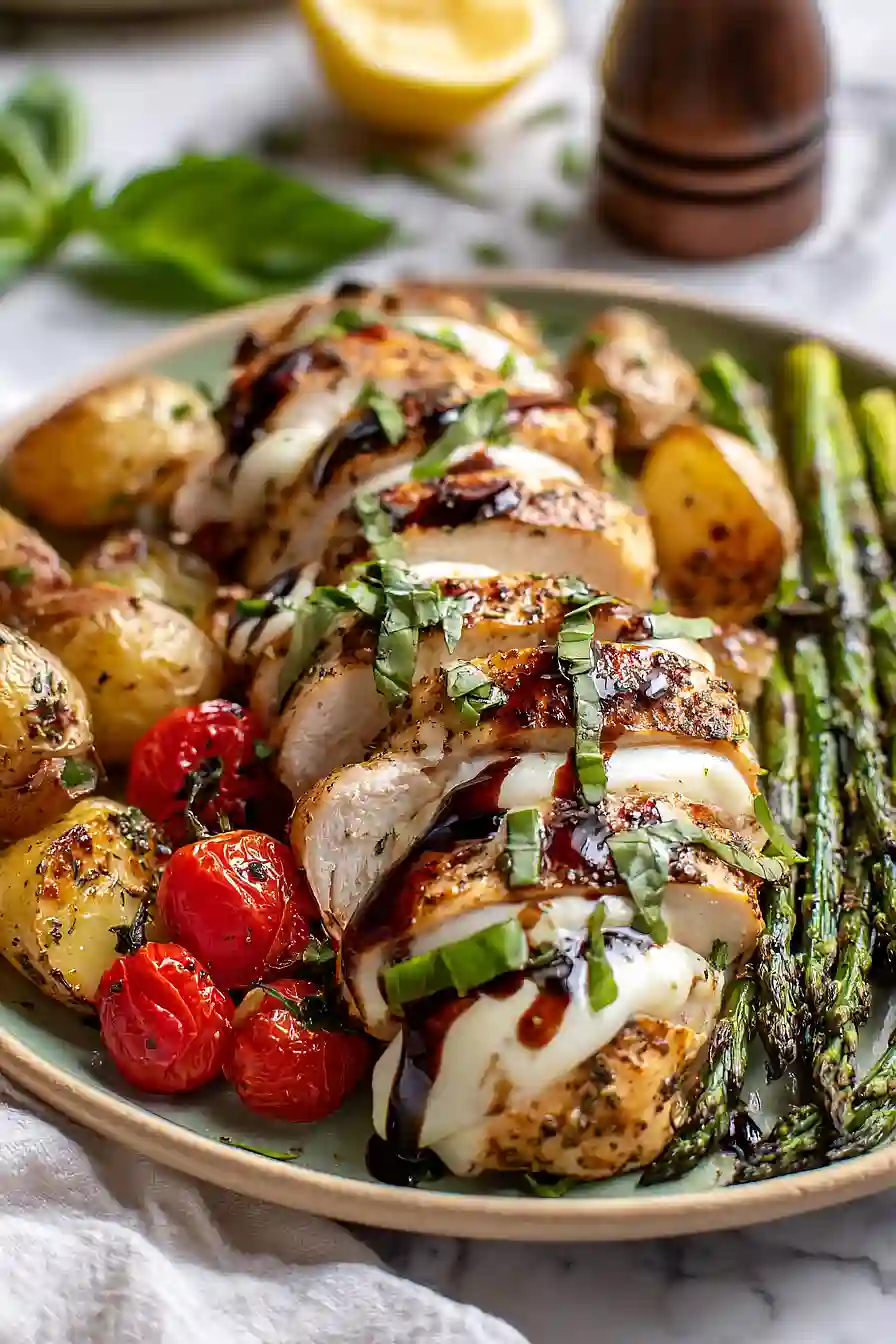 caprese chicken with asparagus