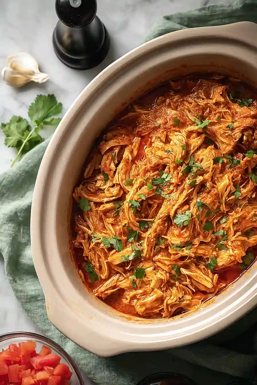 Slow Cooker Shredded Chicken Tacos