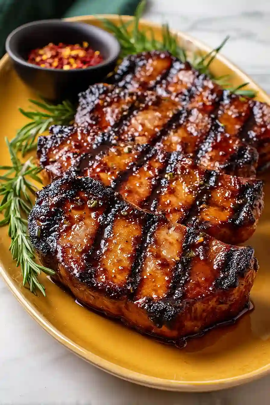 grilled honey garlic pork chops