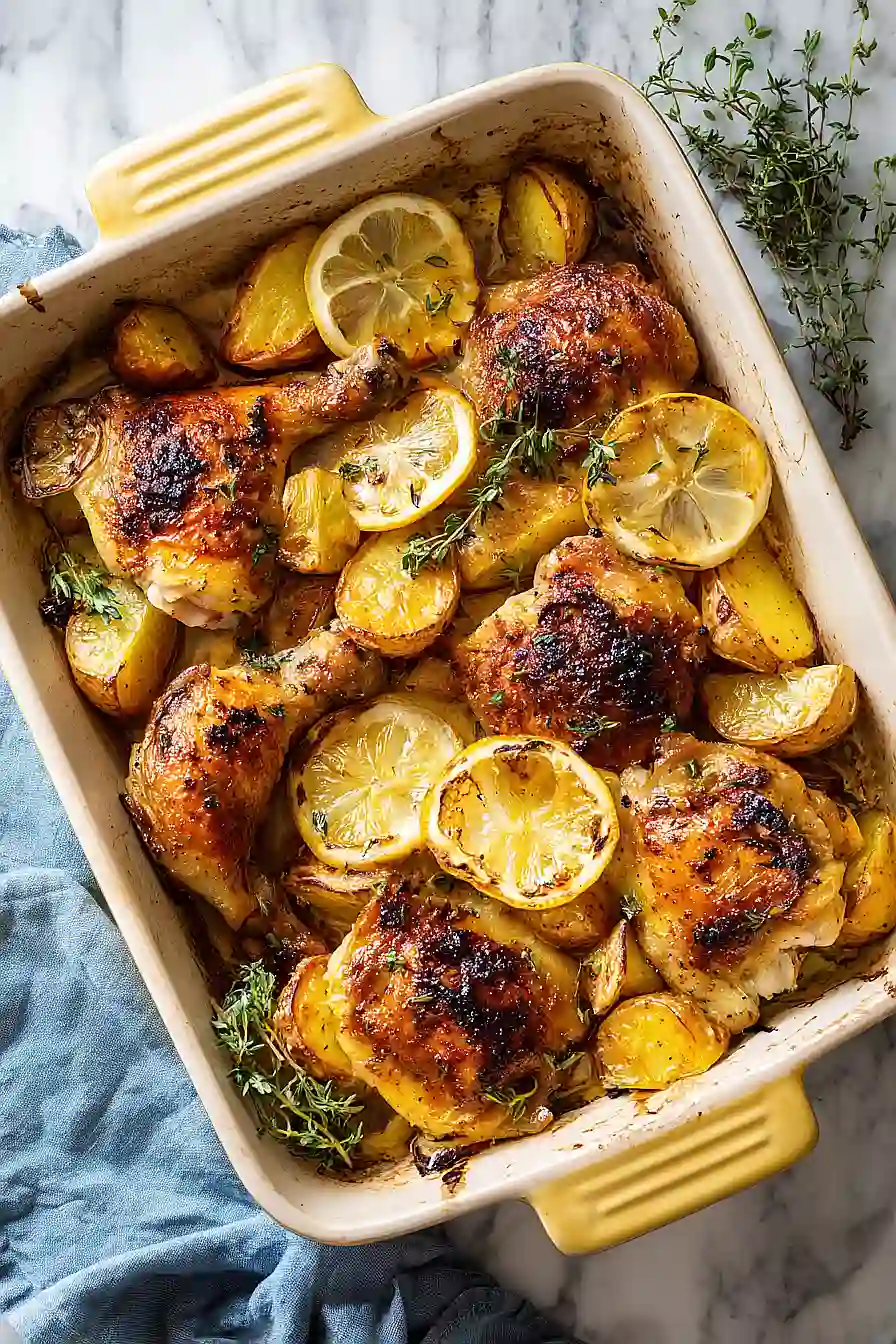 lemon chicken and potatoes