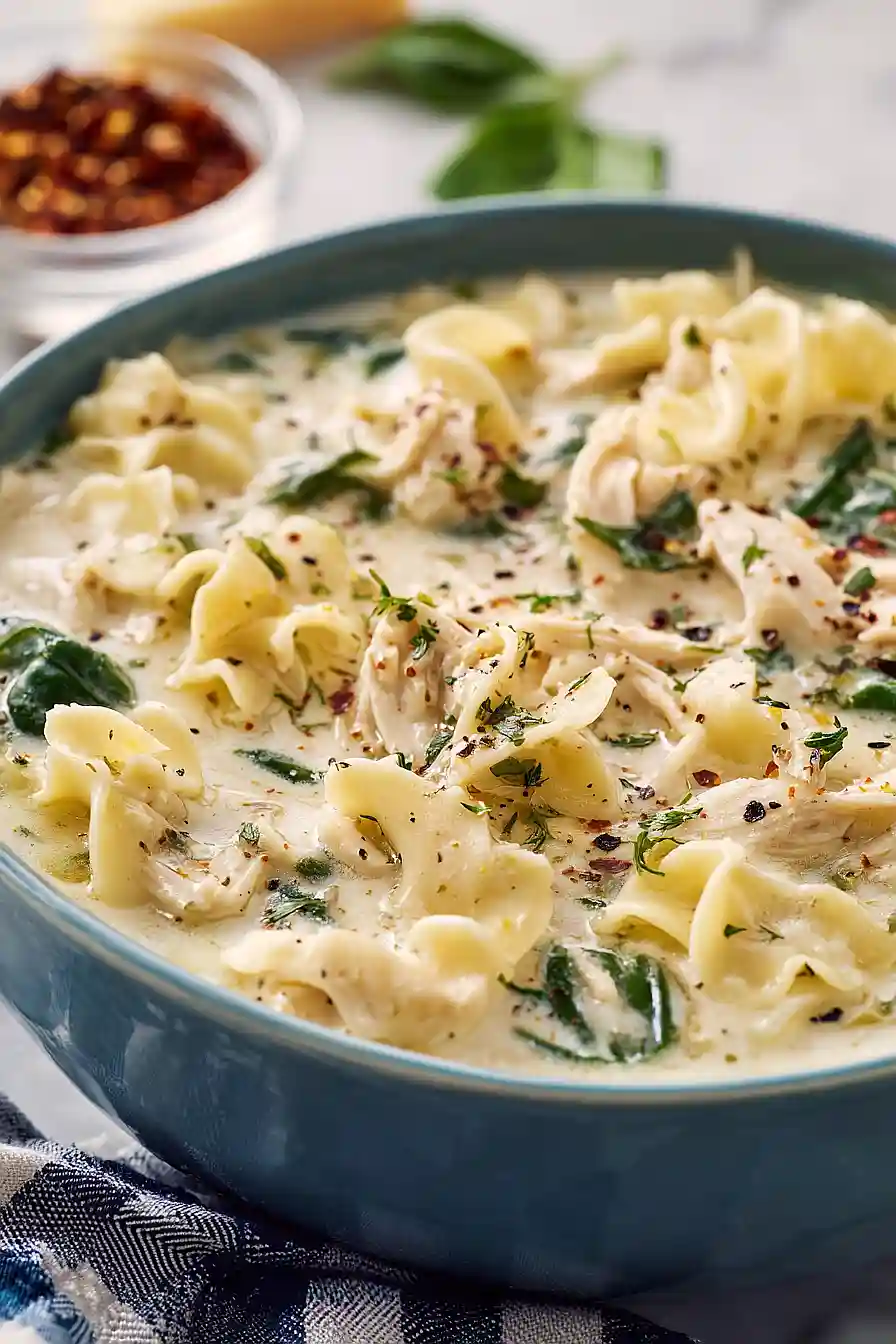 White Chicken Lasagna Soup