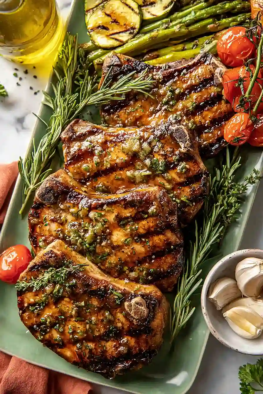 herb grilled pork chops