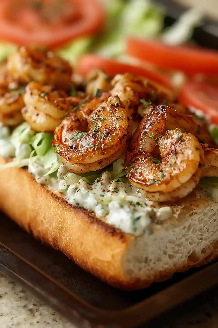 grilled shrimp po' boy