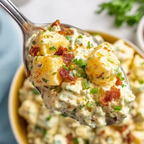 deviled egg potato salad with bacon