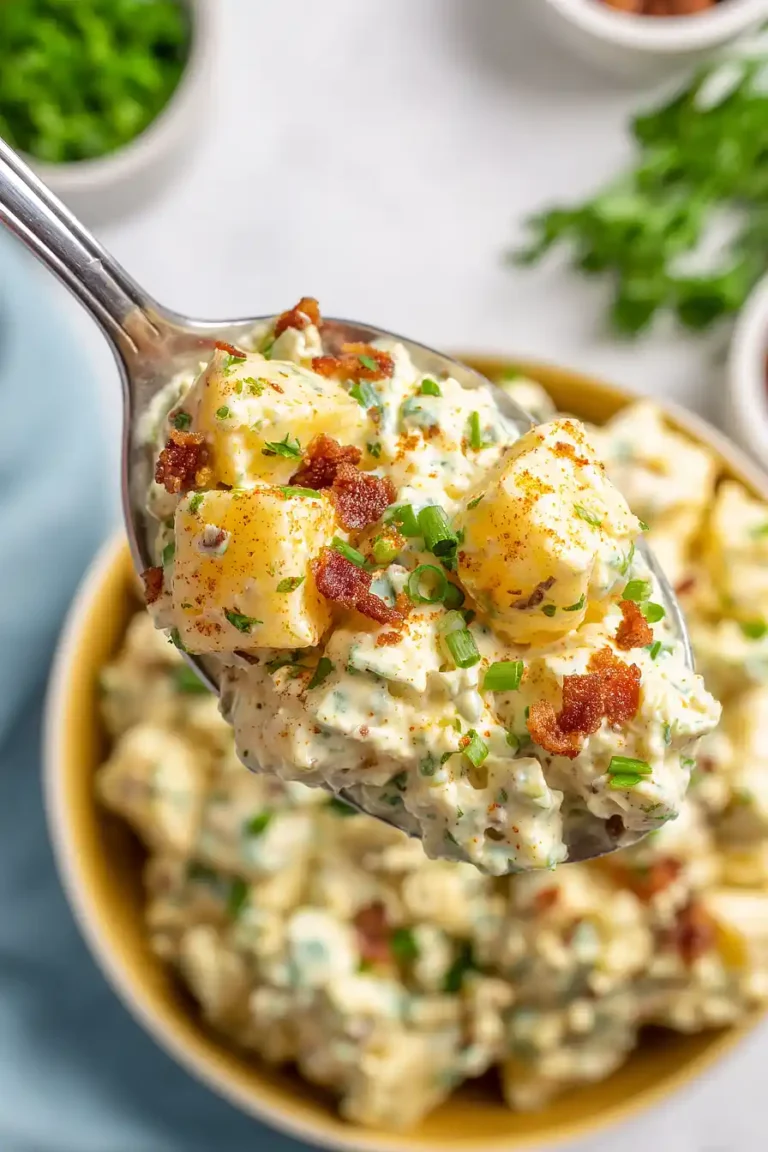 deviled egg potato salad with bacon