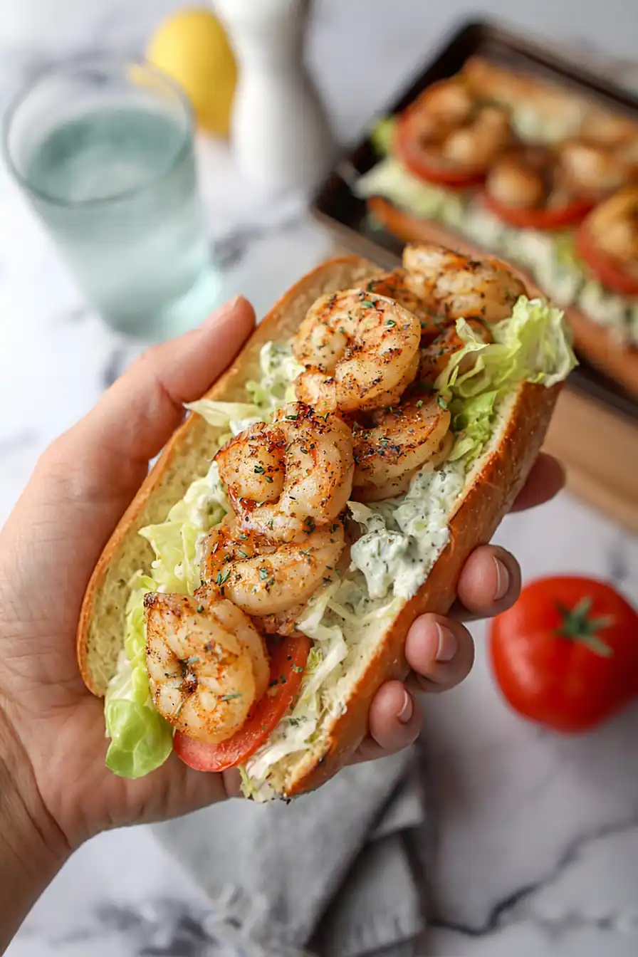 grilled shrimp po' boy