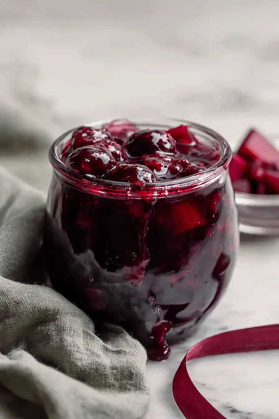 rhubarb and blueberry compote