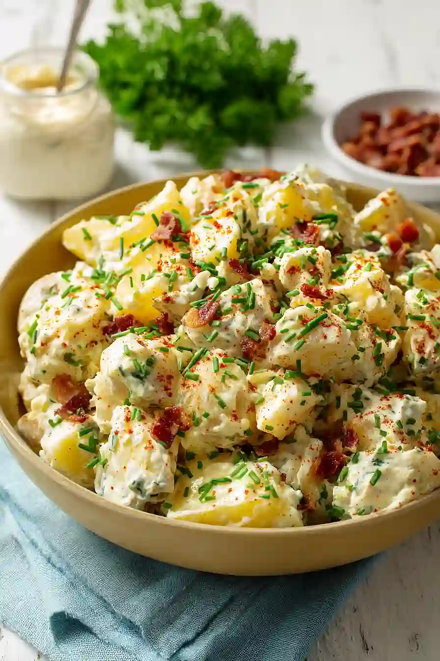 deviled egg potato salad with bacon