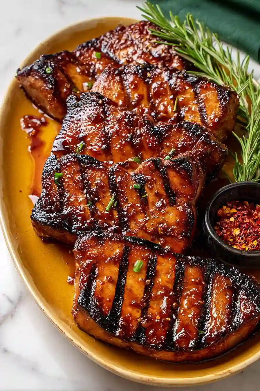 grilled honey garlic pork chops