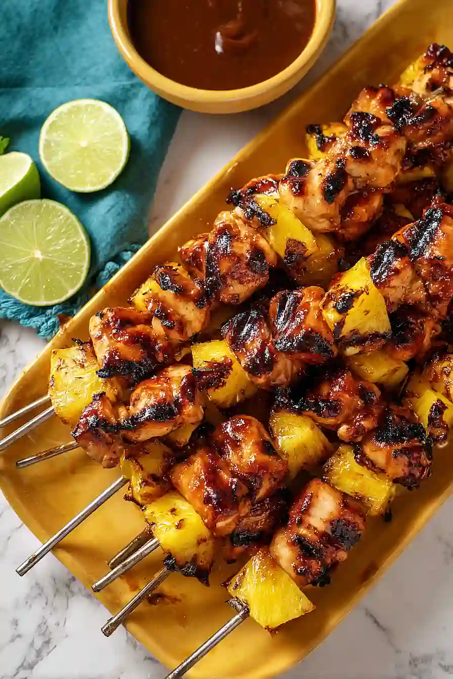 grilled pineapple chicken skewers