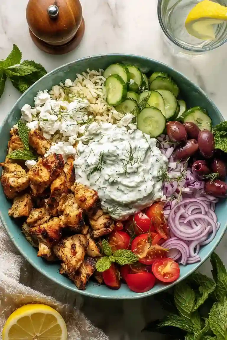 greek chicken gyro bowls