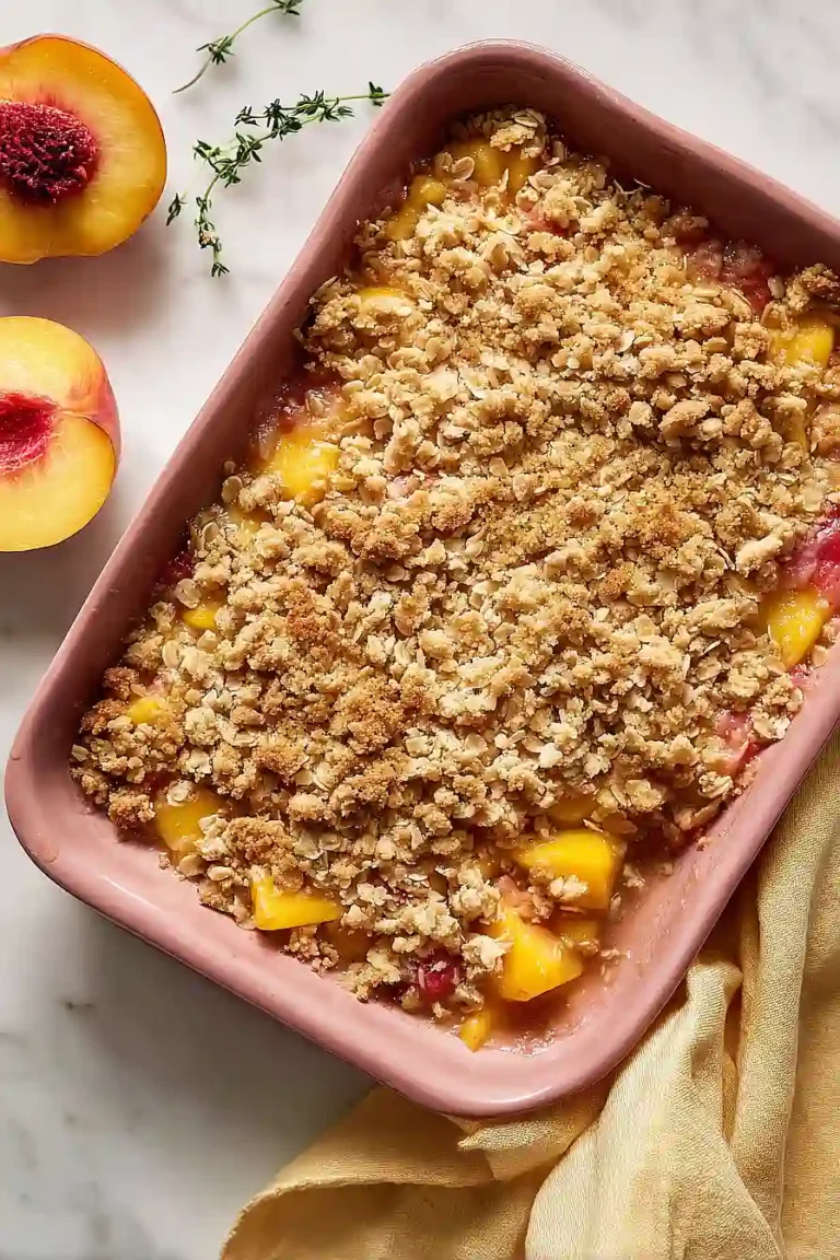 rhubarb peach crisp