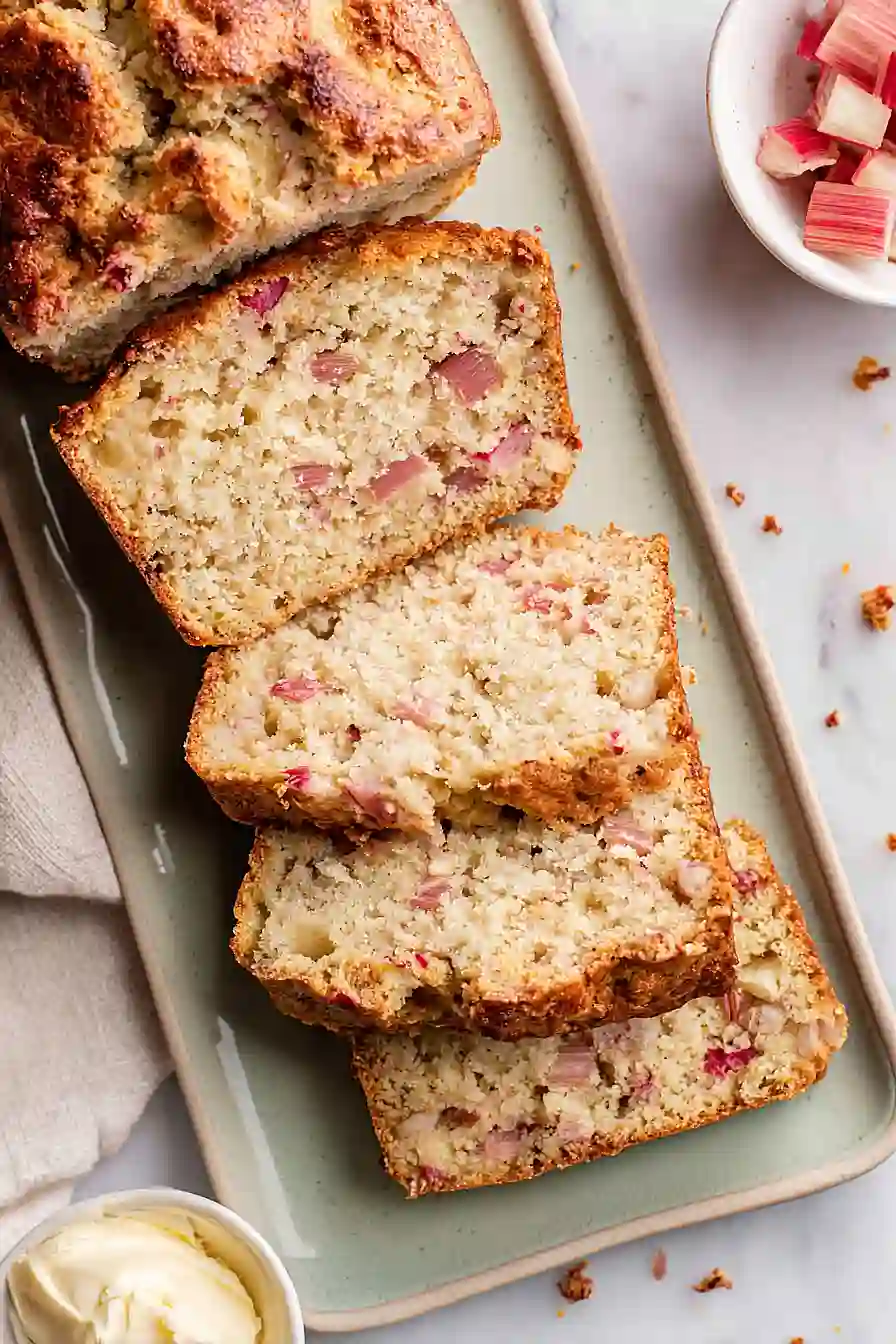 rhubarb bread with greek yogurt