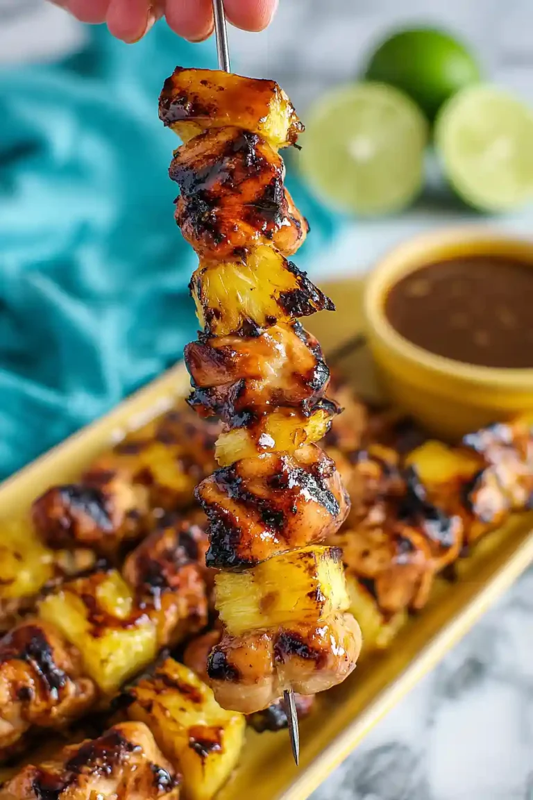 grilled pineapple chicken skewers