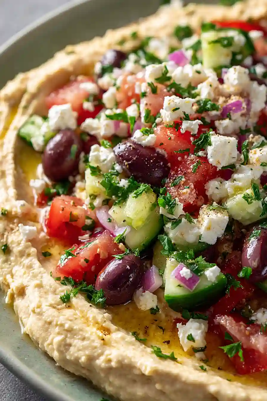 greek salad hummus dip