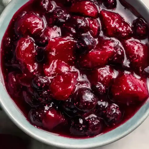 rhubarb and blueberry compote