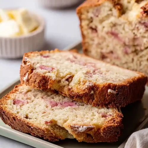 rhubarb bread with greek yogurt