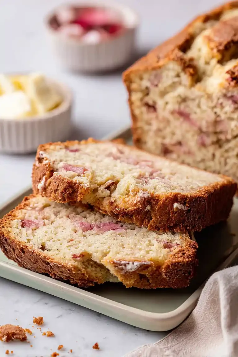 rhubarb bread with greek yogurt