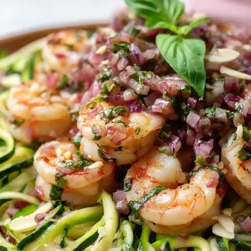 grilled shrimp with zoodles