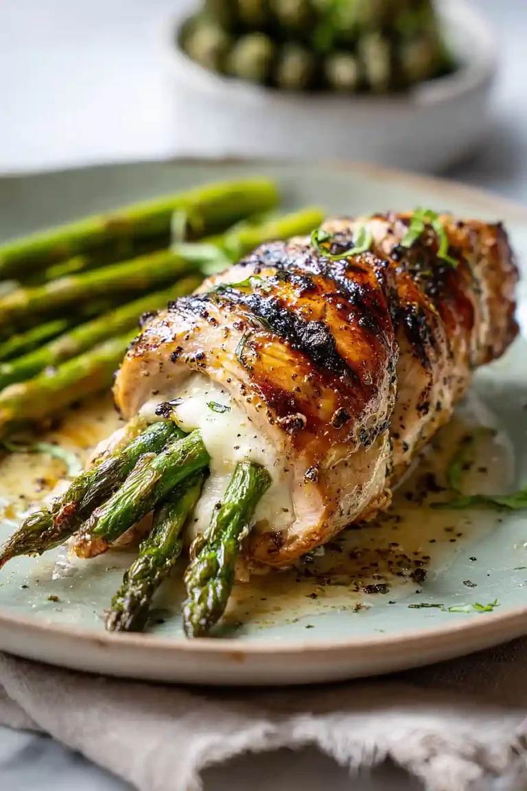 asparagus stuffed grilled chicken breast