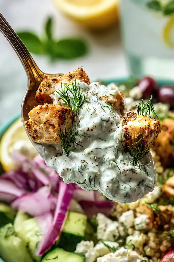 greek chicken gyro bowls
