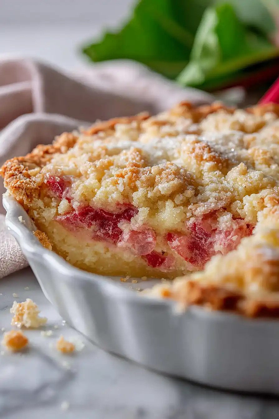 rhubarb custard crumble pie