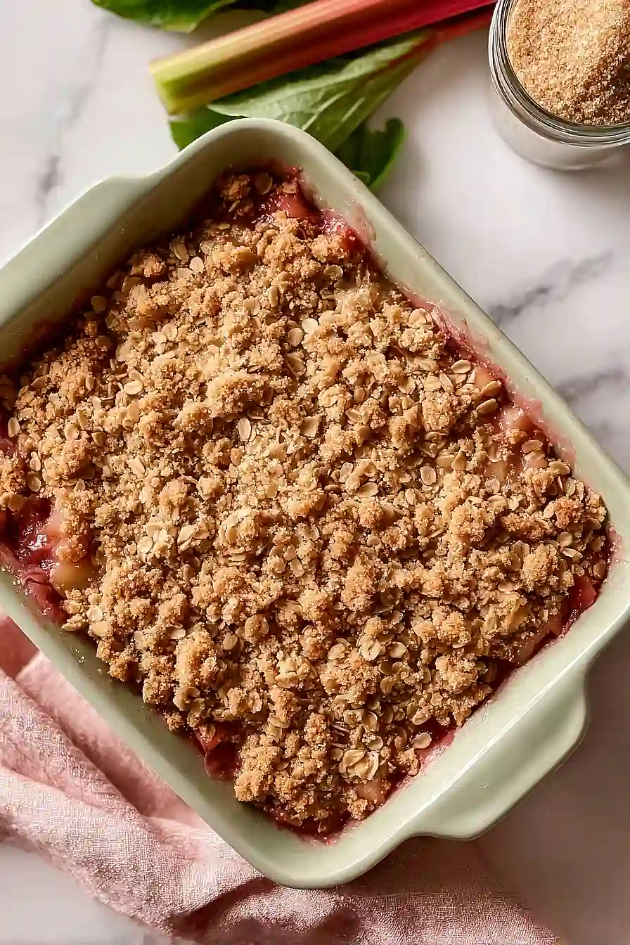 old fashioned rhubarb crisp