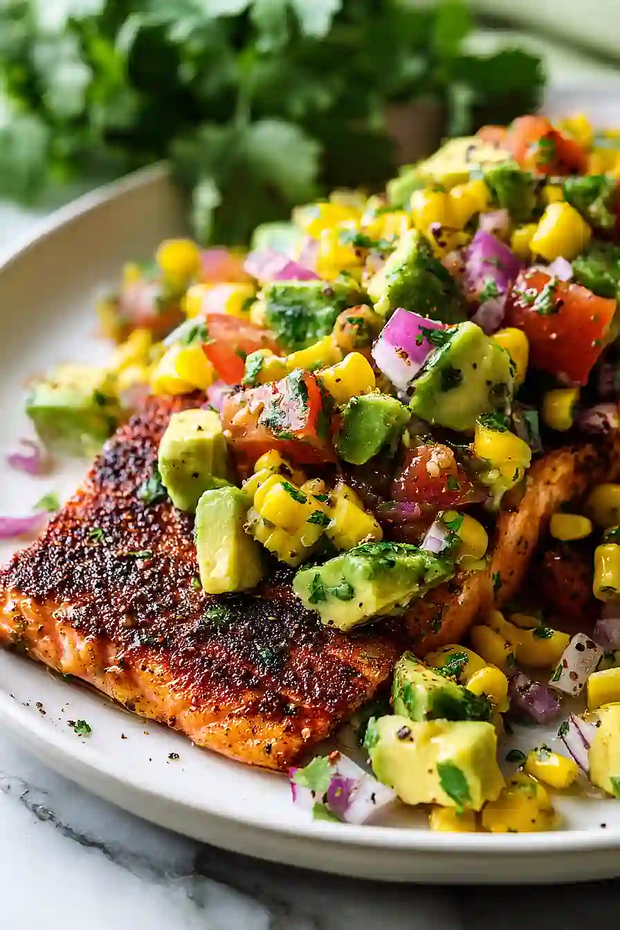 grilled salmon with avocado salsa