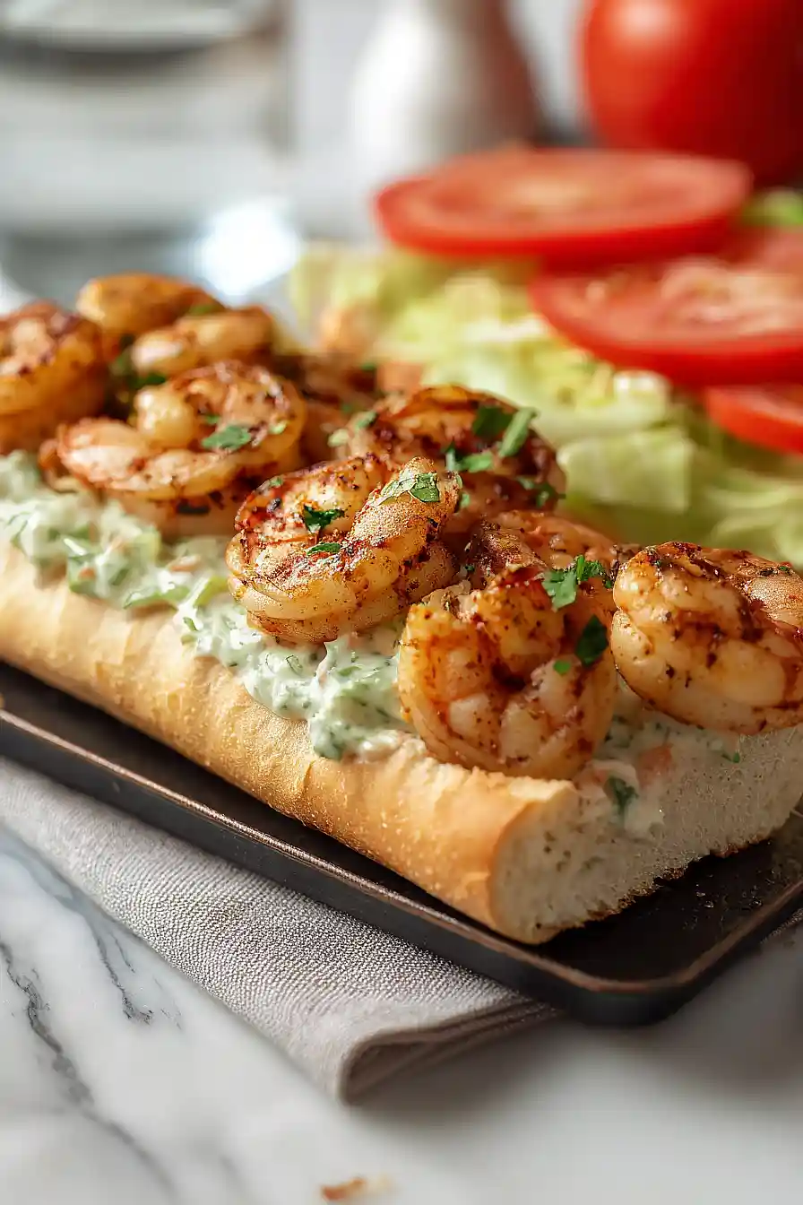 grilled shrimp po' boy
