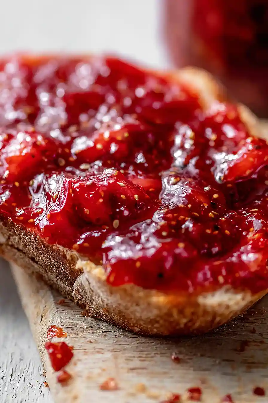 strawberry, rhubarb and vanilla jam