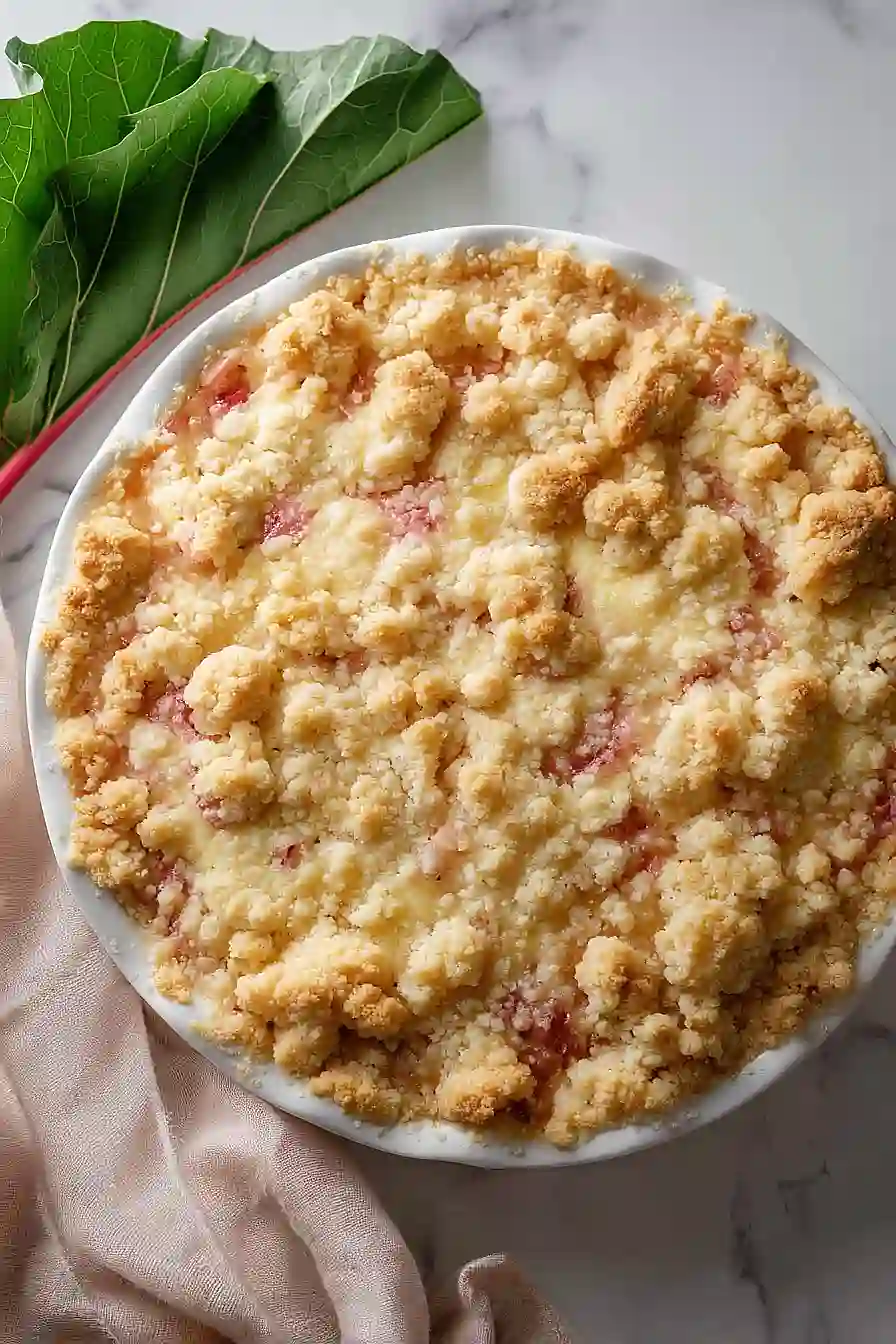 rhubarb custard crumble pie