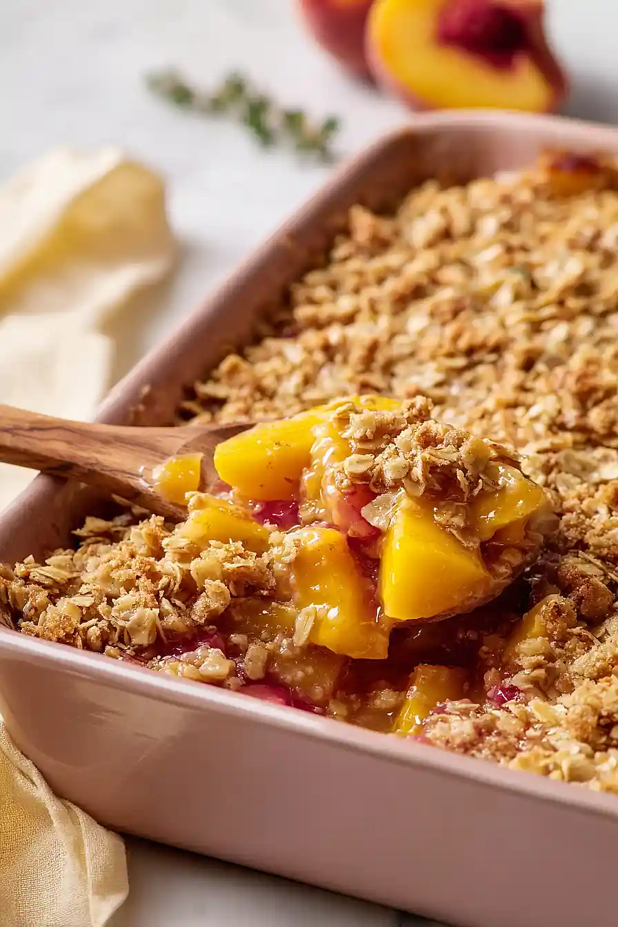 rhubarb peach crisp
