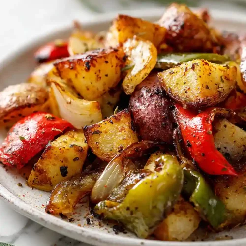 grilled potatoes and peppers