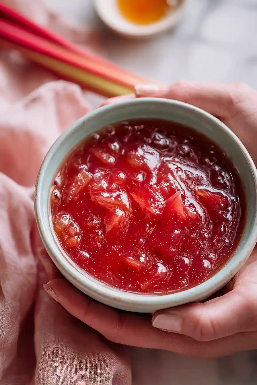 honey rhubarb compote