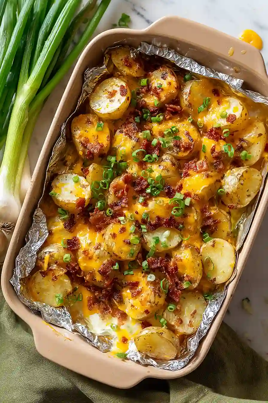 cheesy grilled potatoes with bacon