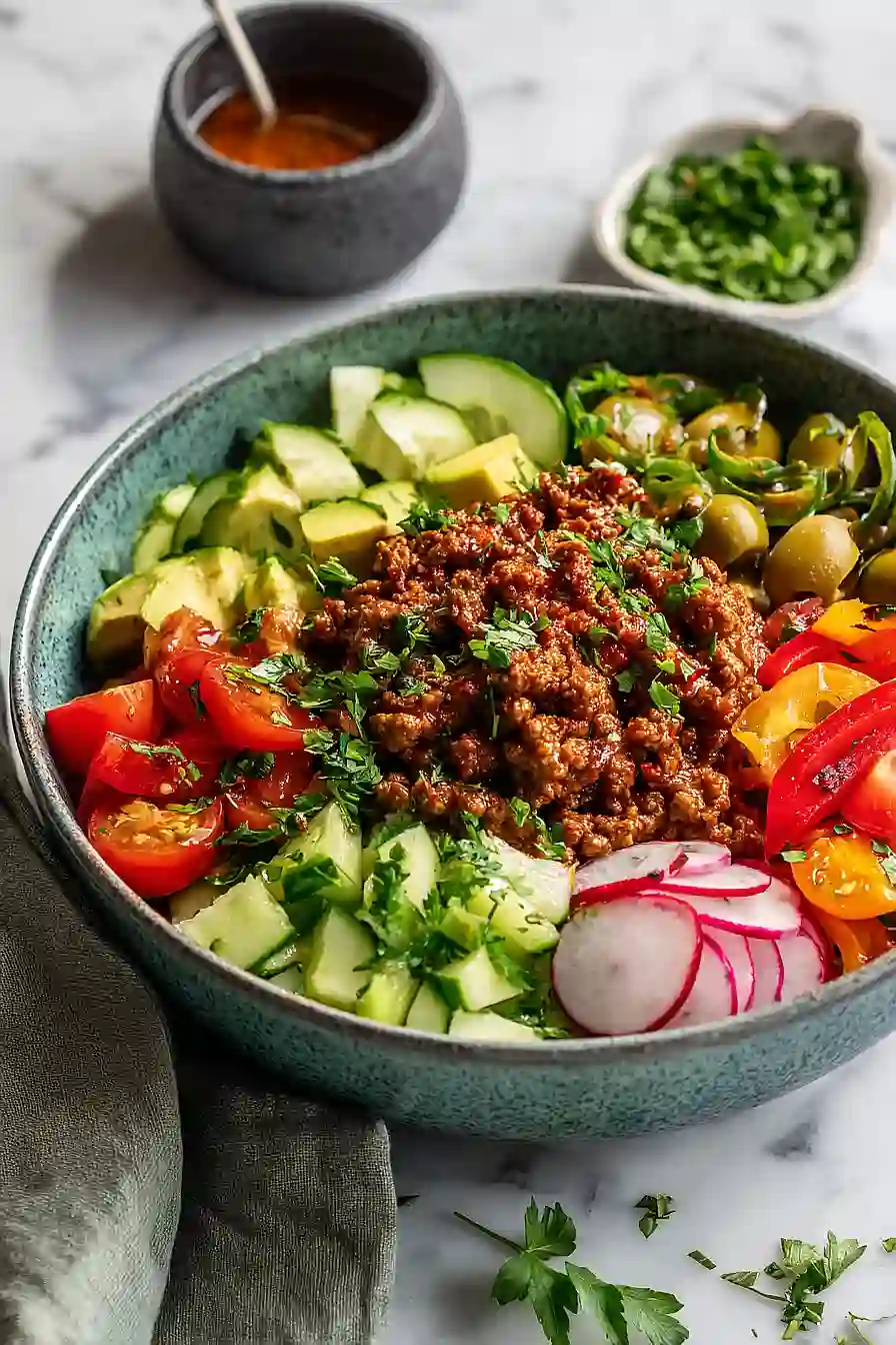 Mediterranean Ground Beef Bowls