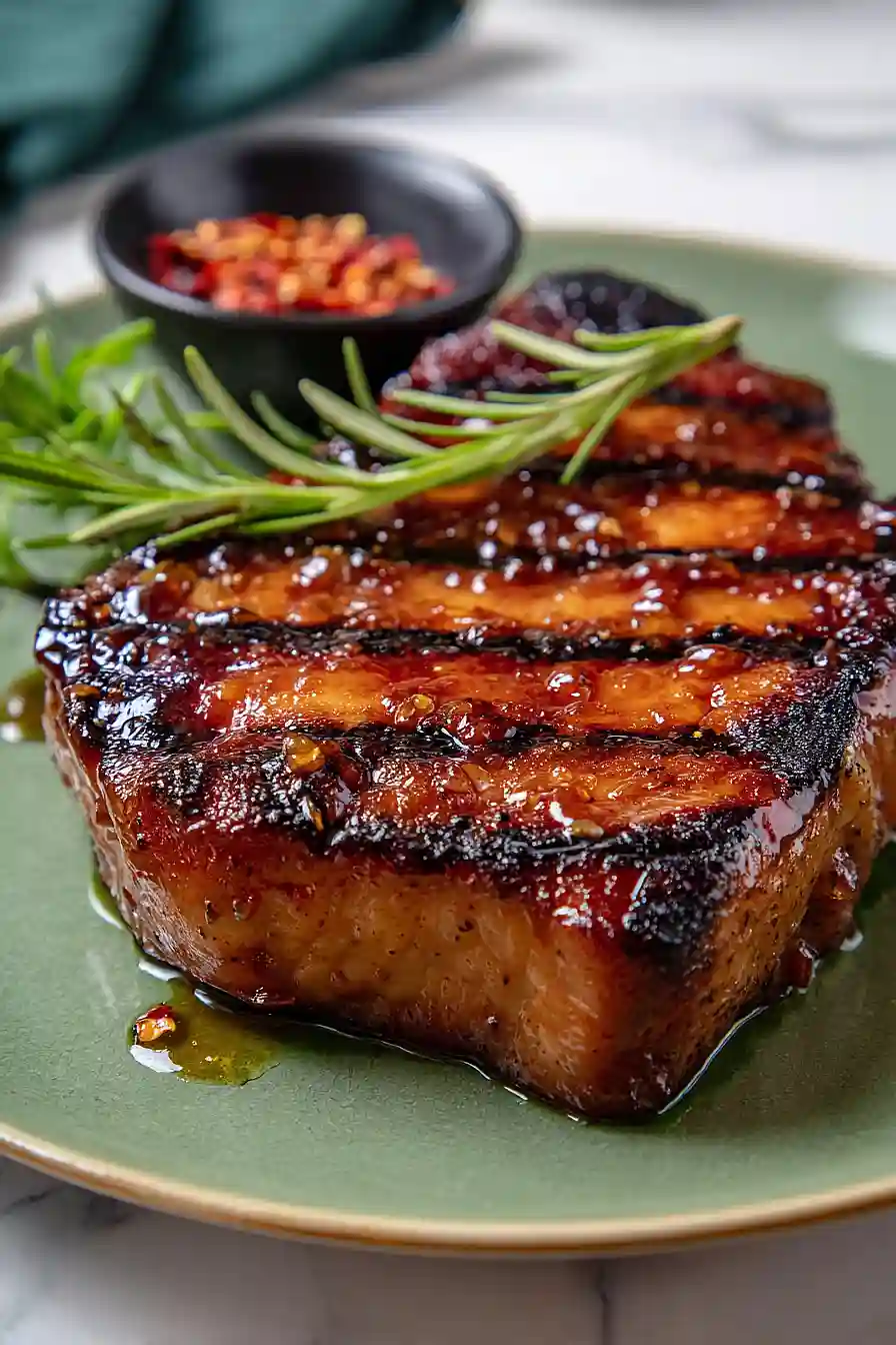 grilled honey garlic pork chops