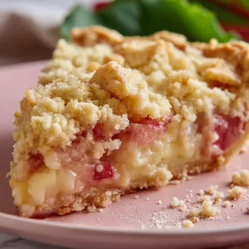 rhubarb custard crumble pie