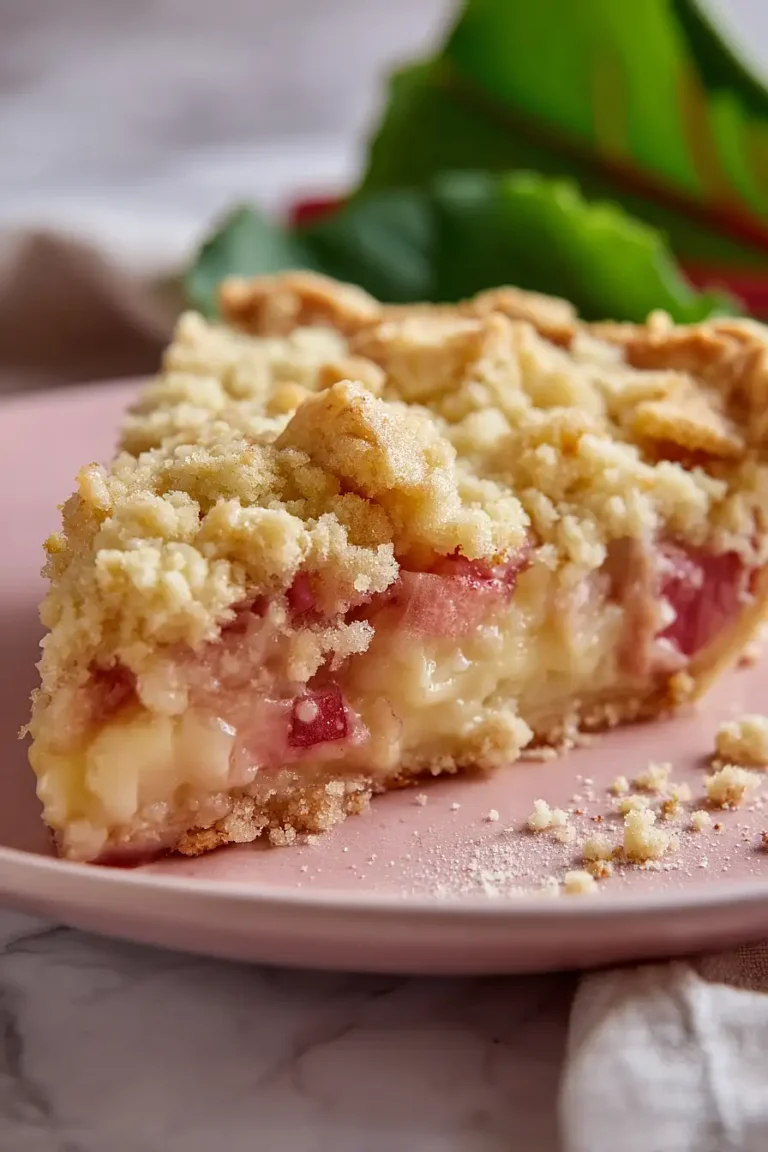 rhubarb custard crumble pie