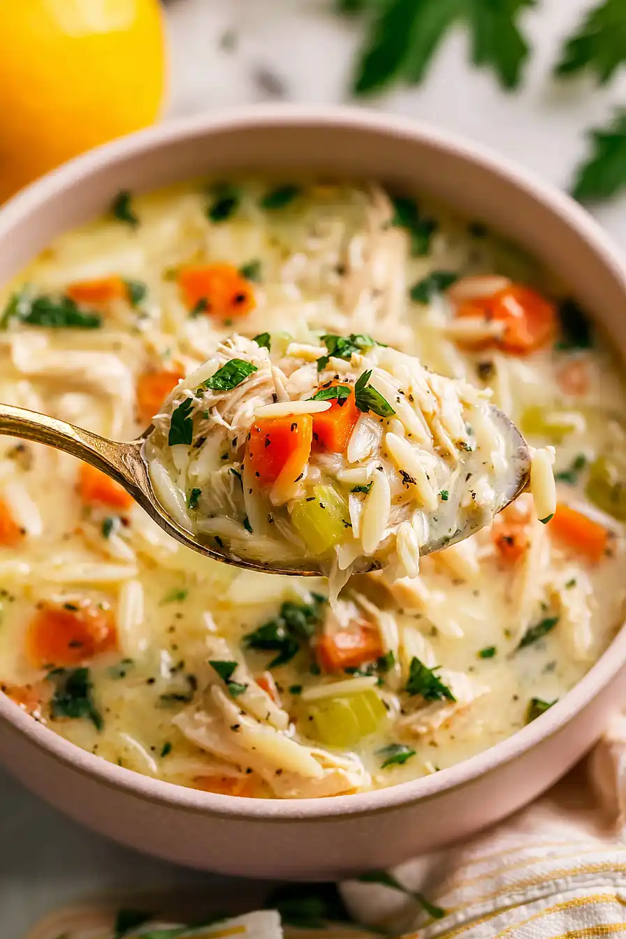 lemon chicken orzo soup
