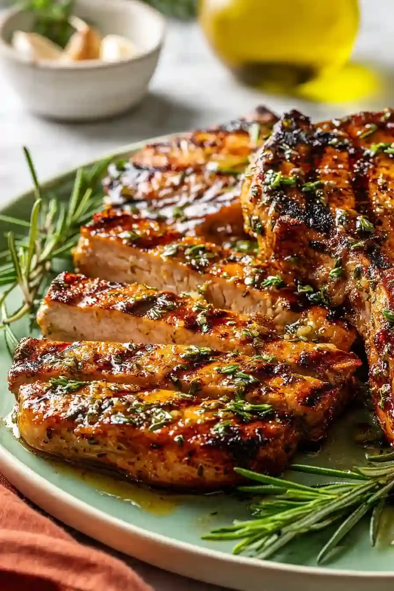 herb grilled pork chops