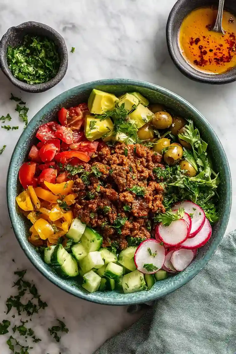 Mediterranean Ground Beef Bowls