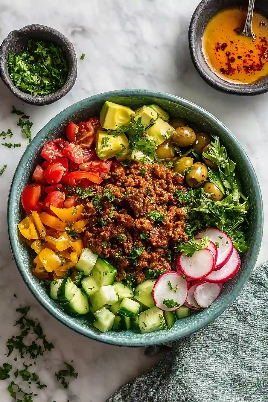 Mediterranean Ground Beef Bowls